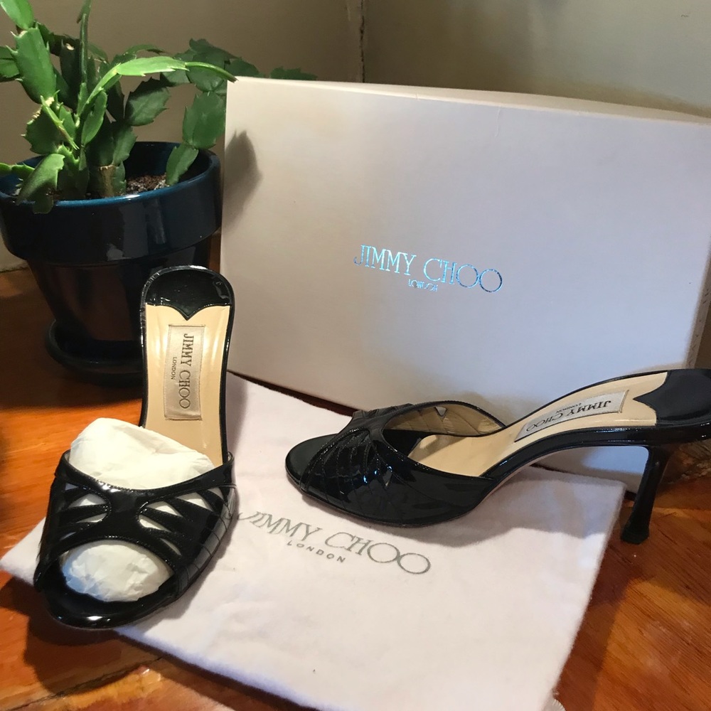 Jimmy Choo Slide Sandals with delicate cut outs